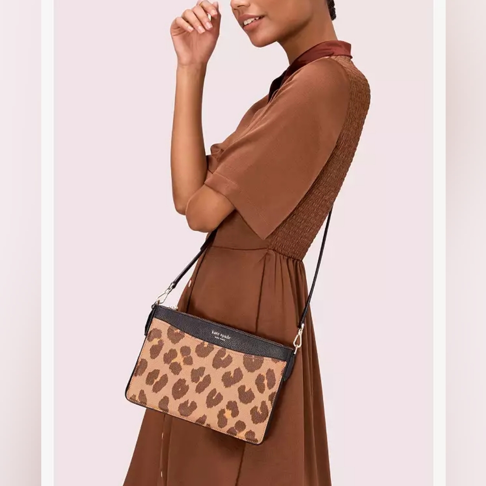 Kate Spade Leopard Print Crossbody Shoulder Bag